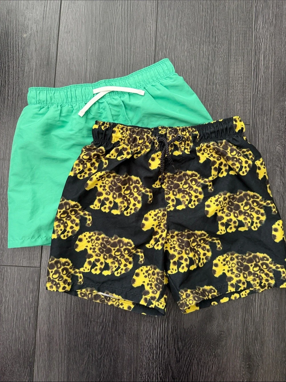 H&M Boys Trunks 2Pk - Mint Green Swim Short & Leopard Rop Van Mierlo Print